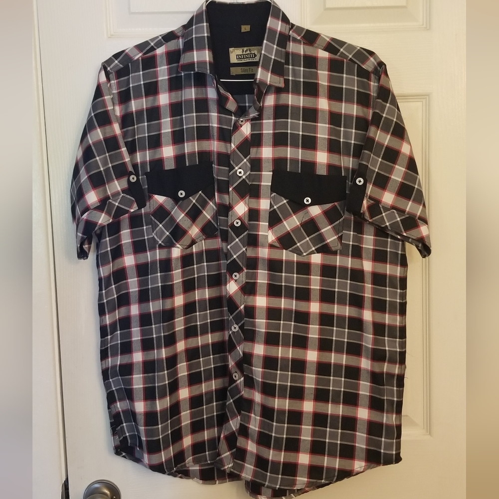 INFINITY checkered short sleeves Shirt